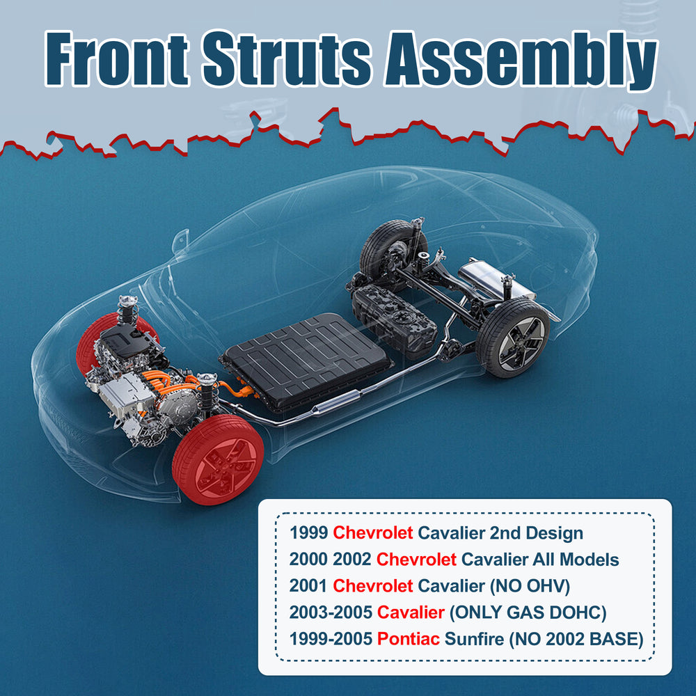 Vextone Front Strut Assembly Kit for 1999-2005 Chevrolet Cavalier – Noise Reduction & Comfort Upgrade – Replaces OEM 172174(1PC)