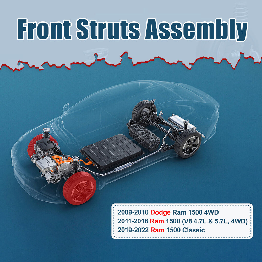 Vextone Front Strut Assembly Kit for 2009-2018 Ram 1500 4WD (without Air Suspension/TRX Package) – Noise Reduction & Comfort Upgrade – Replaces OEM 172292(Pair)