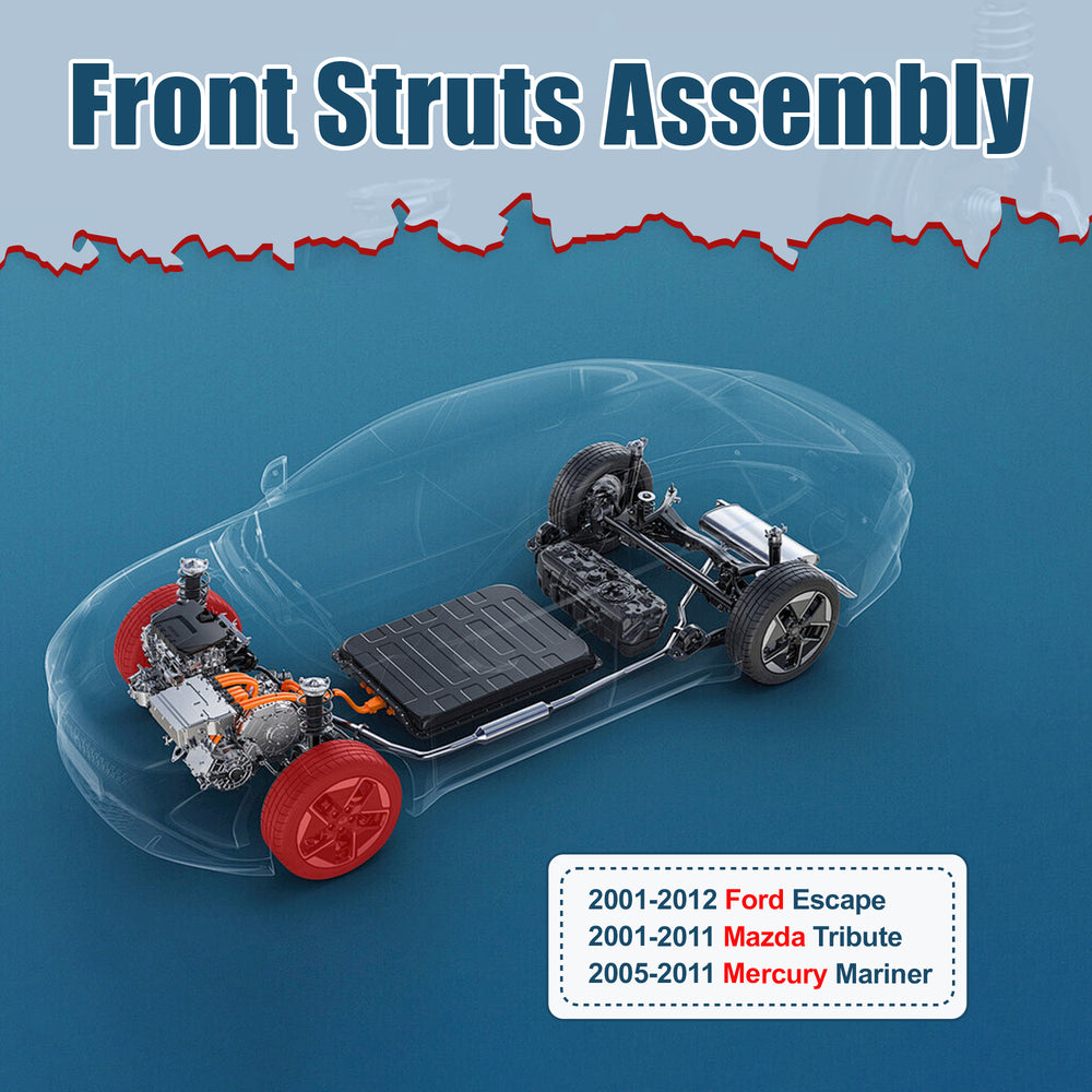 Vextone Front Strut Assembly Kit for 2001-2012 Ford Escape, 2001-2011 Mazda Tribute – Noise Reduction & Comfort Upgrade – Replaces OEM 171593 171594(Pair)