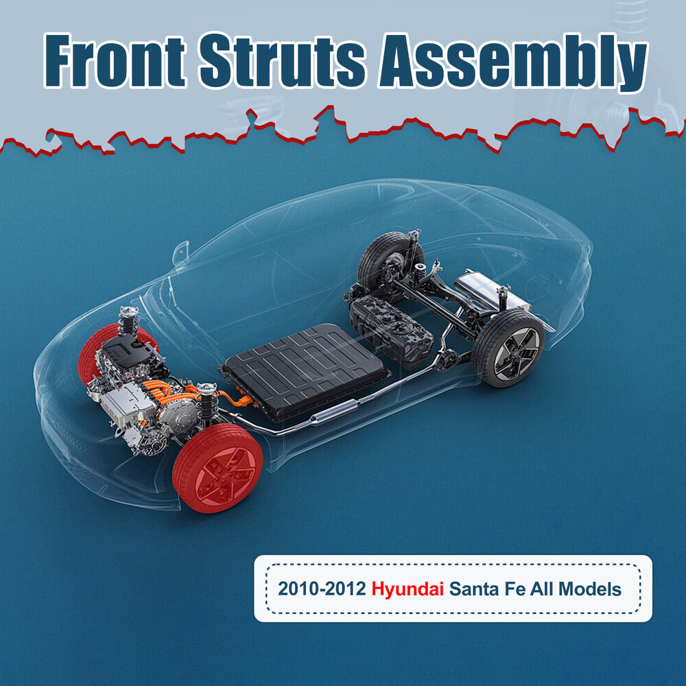 Vextone Front Strut Assembly Kit for 2010 2011 2012 Hyundai Santa Fe – Noise Reduction & Comfort Upgrade – Replaces OEM 372712 372713 (Pair)
