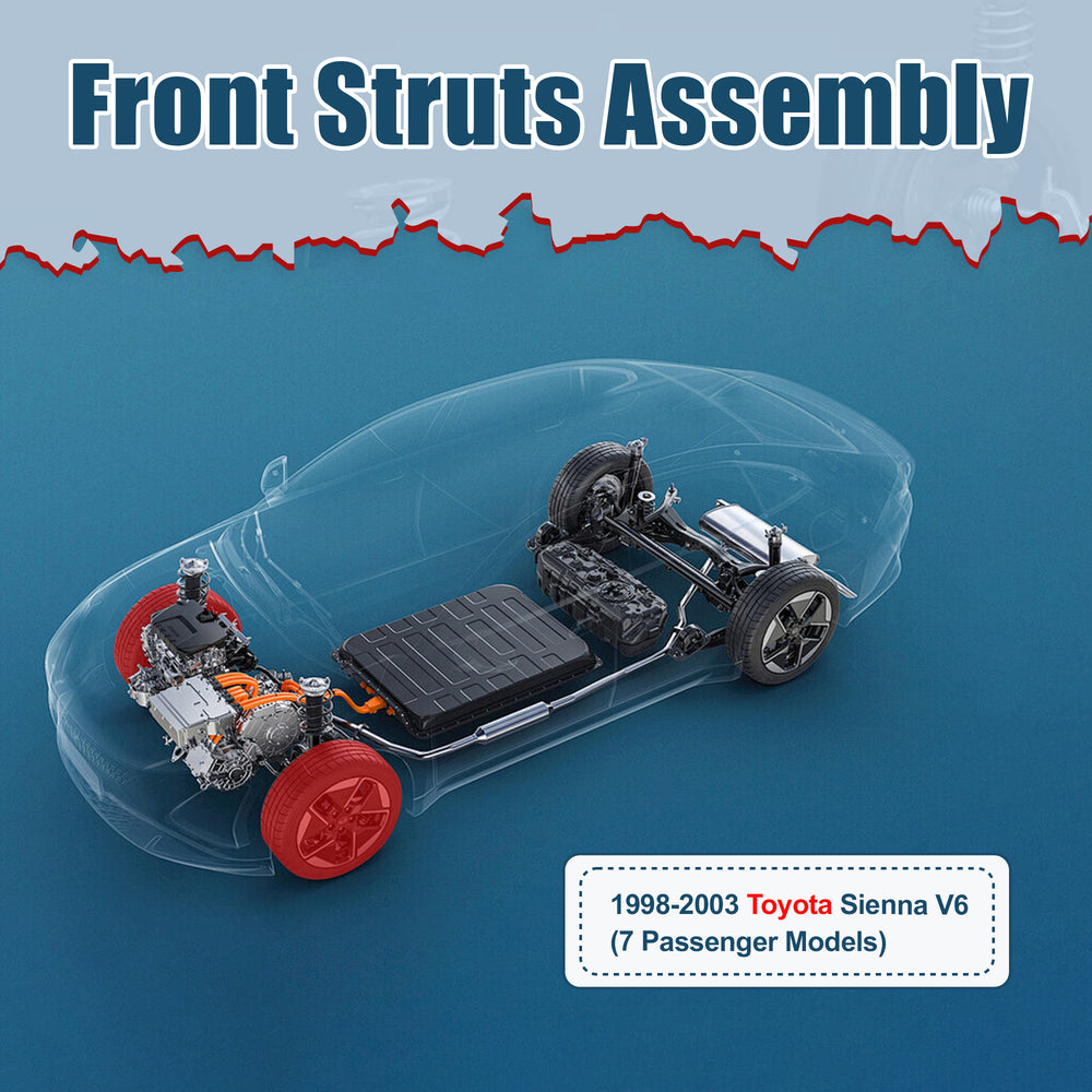 Vextone Front Strut Assembly Kit for 1998-2003 for Toyota Sienna V6 (7 Passenger Models) – Noise Reduction & Comfort Upgrade – Replaces OEM 171438 171437(Pair)