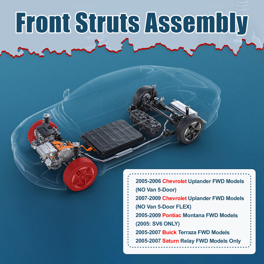 Vextone Front Struts Shock Absorbers Coil Spring Assembly Fit for Chevrolet Uplander FWD 2005-2009 (NO Van 5-Door) – Noise Reduction & Comfort Upgrade – Replaces OEM 172231 (Pair)