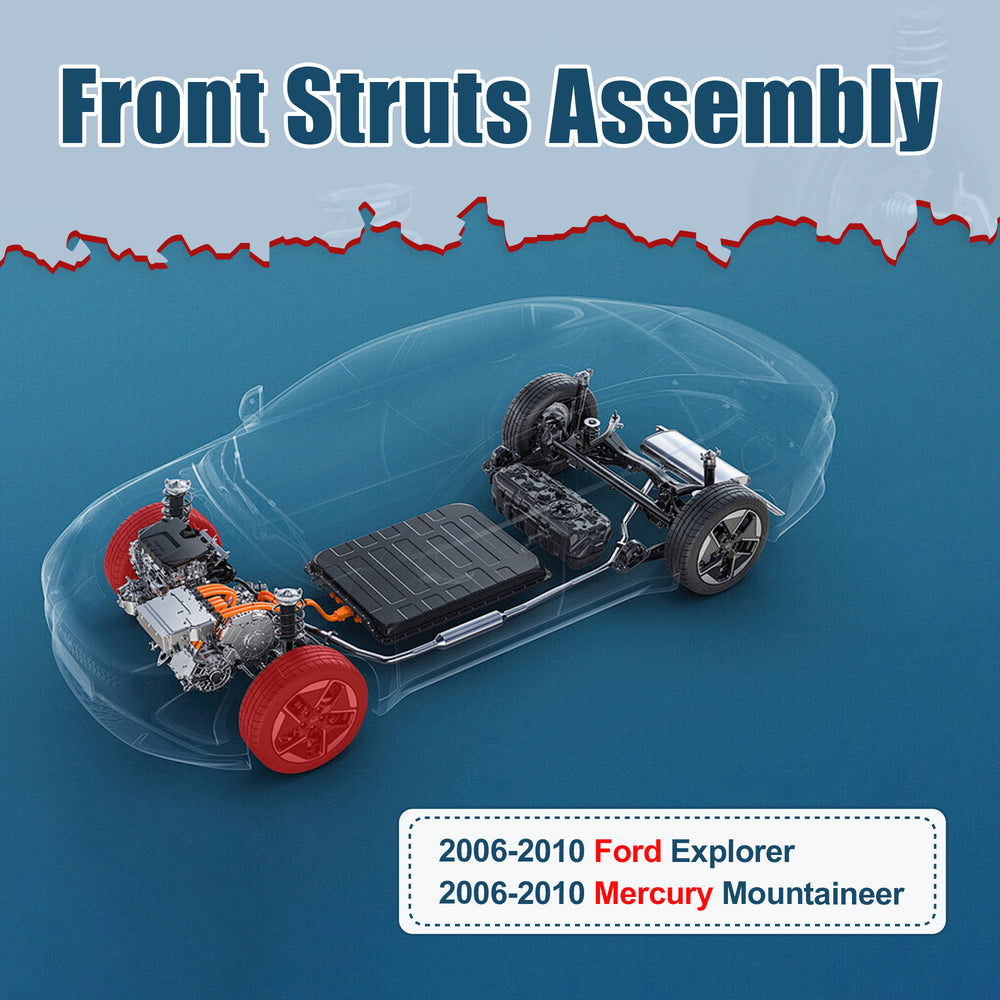 Vextone Front Struts Shock Absorbers Coil Spring Assembly Fit for Ford Explorer & Mercury Mountaineer 2006-2010 – Noise Reduction & Comfort Upgrade – Replaces OEM 171124 (1PC)