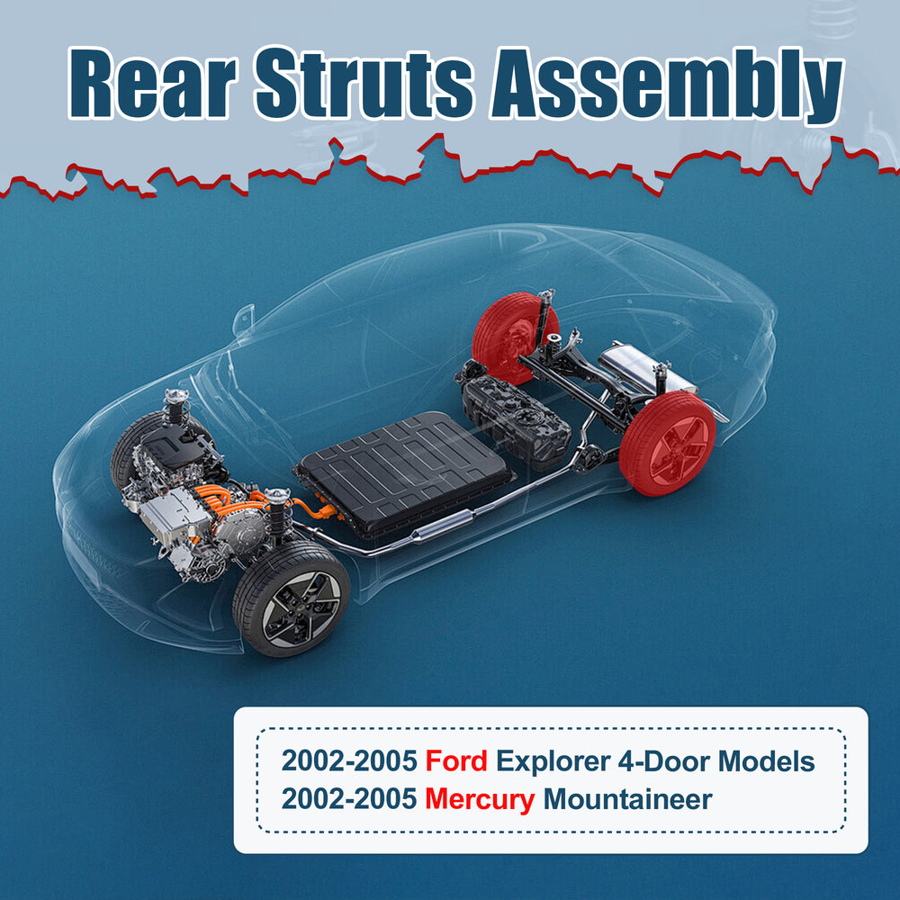 Vextone Rear Strut Assembly Kit for 2002 2003 2004 2005 Ford Explorer 4-Door Models, Mercury Mountaineer – Noise Reduction & Comfort Upgrade – Replaces OEM 171322 (1PC)
