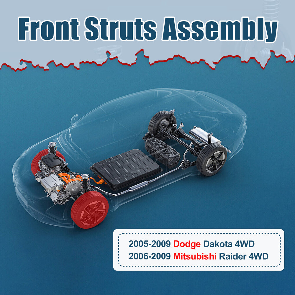 Vextone Front Struts Shock Absorbers Coil Spring Assembly Fit for 2005-2009 Dodge Dakota 4WD, 2006-2009 Mitsubishi Raider 4WD – Noise Reduction & Comfort Upgrade – Replaces OEM 171100 (Pair)