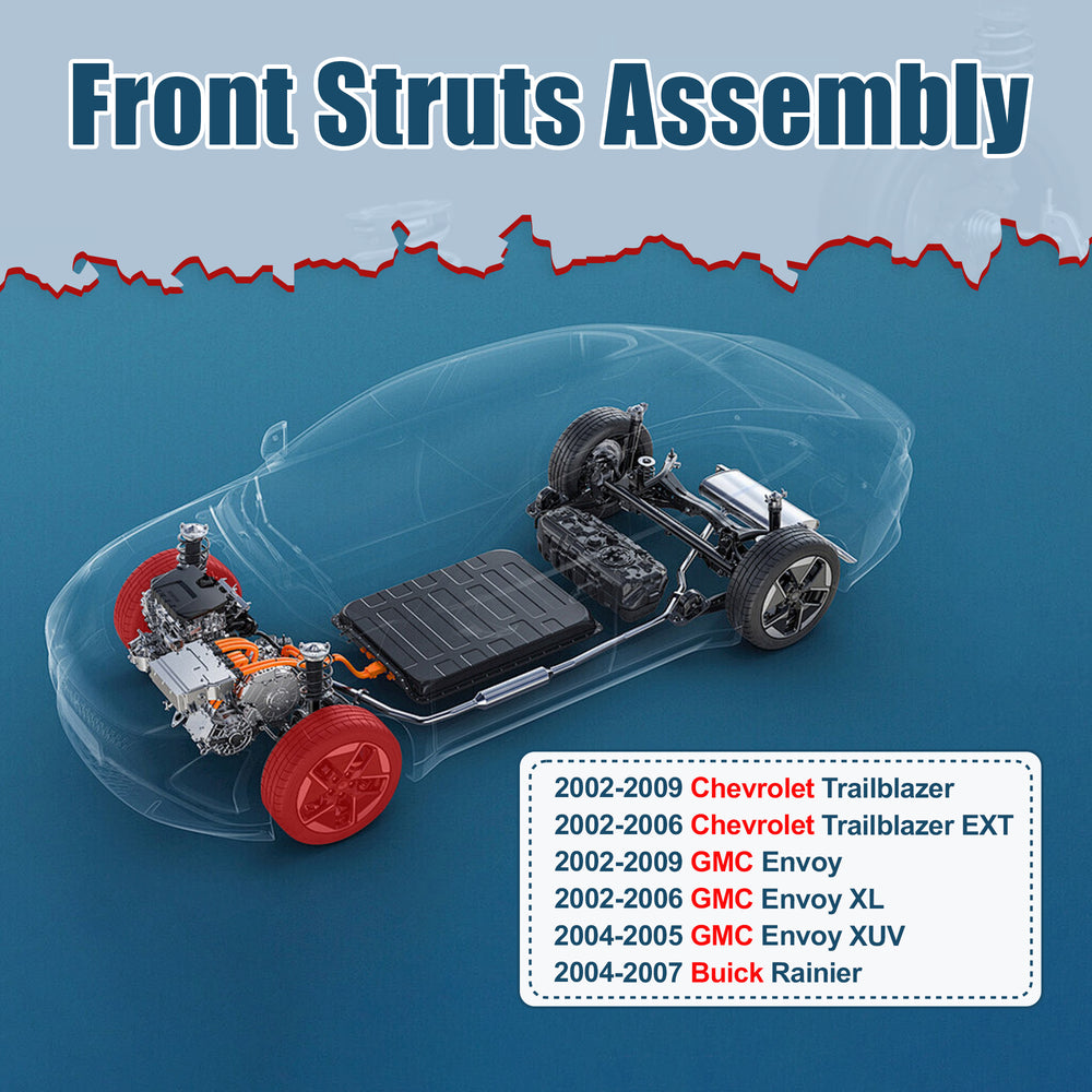 Vextone Front Strut Assembly Kit for 2002-2009 GMC Envoy Chevrolet Trailblazer – Noise Reduction & Comfort Upgrade – Replaces OEM 171341(1PC)