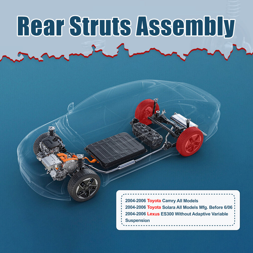 Vextone Rear Strut Assembly Kit for 2004-2006 Toyota Camry, Lexus ES330 – Noise Reduction & Comfort Upgrade – Replaces OEM 172207 172208 (Pair)