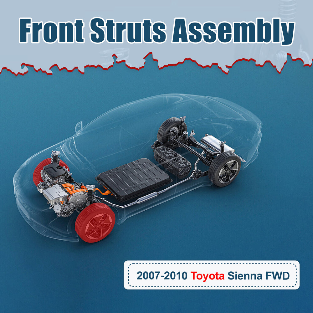 Vextone Front Strut Assembly Kit for 2007-2010 Toyota Sienna FWD – Noise Reduction & Comfort Upgrade – Replaces OEM 172363 172364 (Pair)