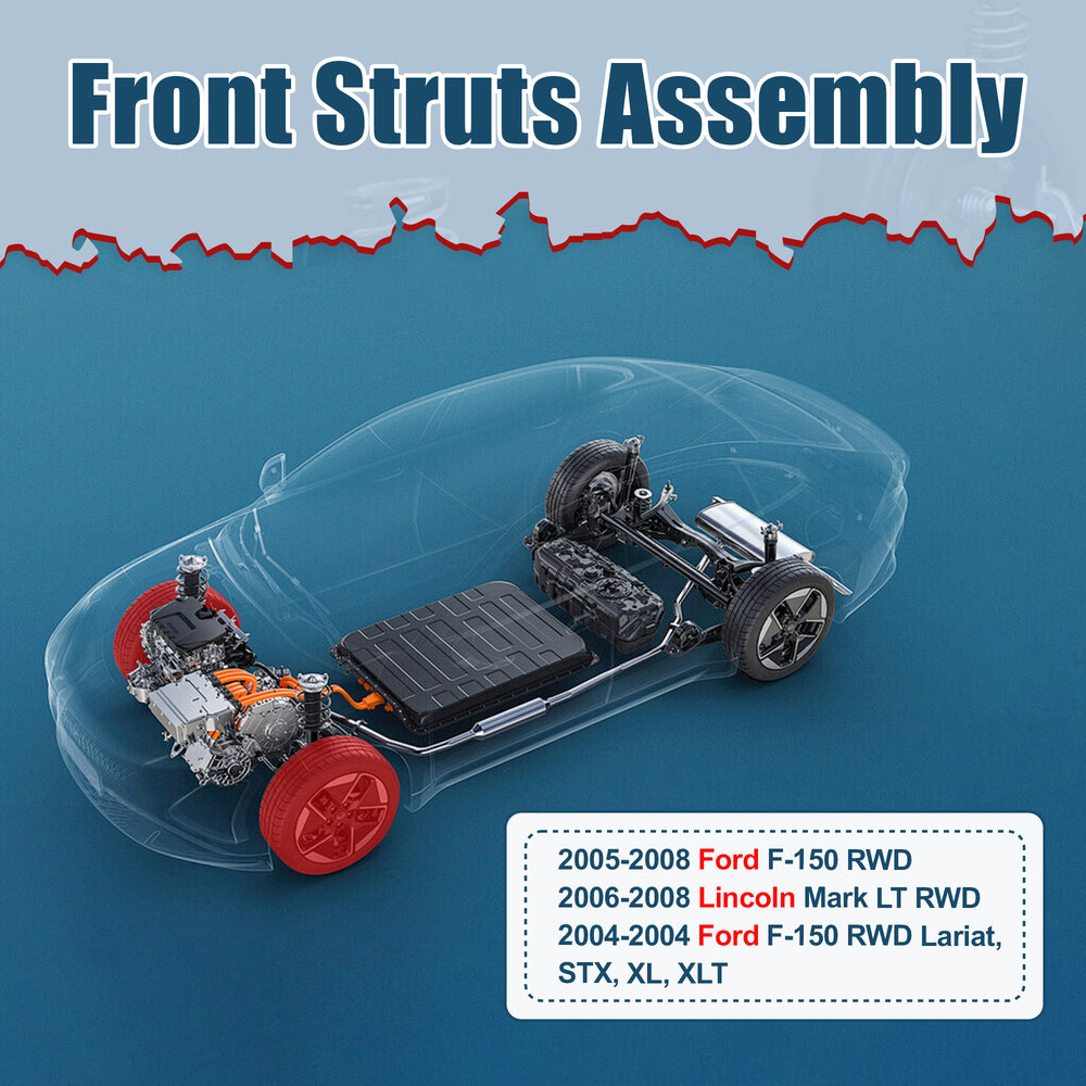 Vextone Front Strut Assembly Kit for 2005 2006 2007 2008 Ford F150 RWD, 2006 2007 2008 Lincoln Mark LT RWD – Noise Reduction & Comfort Upgrade – Replaces OEM 171362 (Pair)