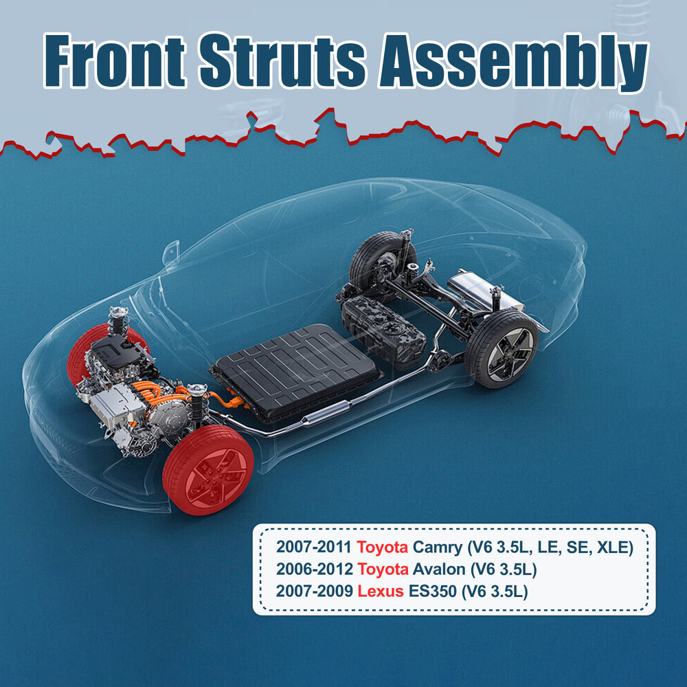 Vextone Front Strut Assembly Kit for 2007-2011 Toyota Camry 3.5L V6, 2006-2012 for Avalon, 2007-2012 for Lexus ES350 – Noise Reduction & Comfort Upgrade – Replaces OEM 272308 272307(Pair)
