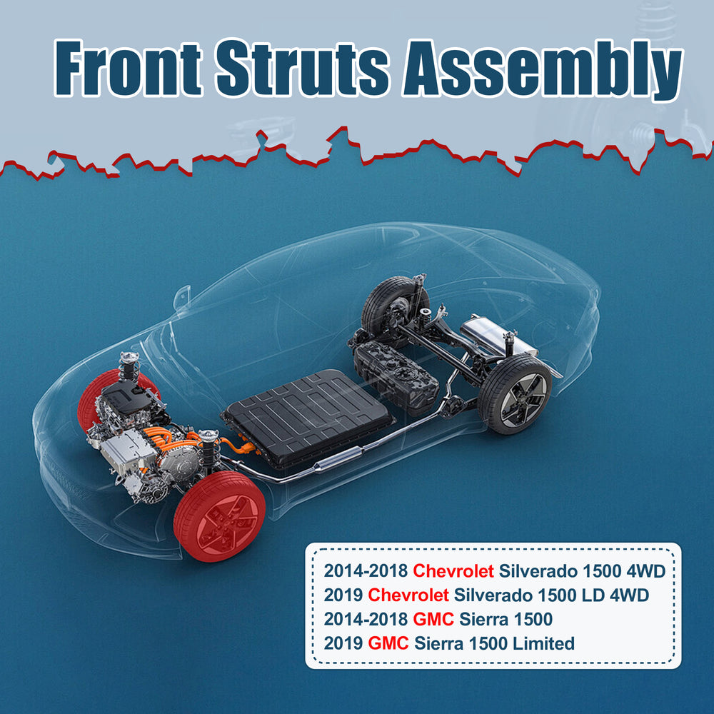 Vextone Front Struts Shock Absorbers Coil Spring Assembly Fit for 2014-2018 Chevy Silverado 1500 4WD & 2014-2018 GMC Sierra 1500 RWD – Noise Reduction & Comfort Upgrade – Replaces OEM 239112 (1PC)