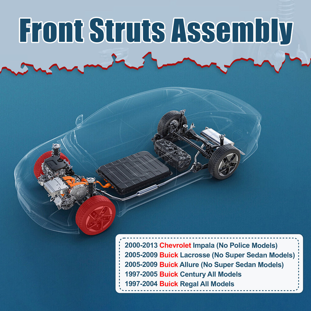 Vextone Front Strut Assembly Kit for 2005-2009 Buick Lacrosse,2000-2013 Chevy Impala – Noise Reduction & Comfort Upgrade – Replaces OEM 171661(1PC)