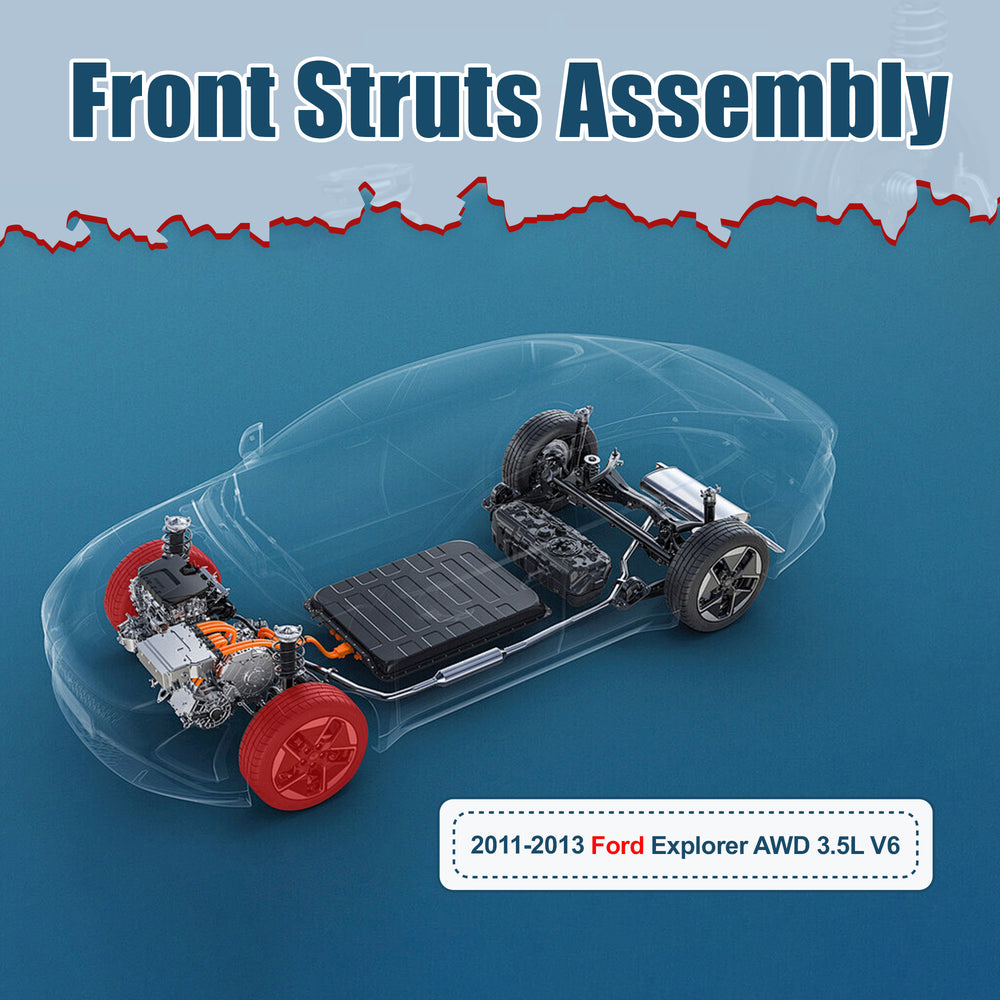 Vextone Front Strut Assembly Kit for 2011 2012 2013 Ford Explorer AWD 3.5L V6 – Noise Reduction & Comfort Upgrade – Replaces OEM 272621 272620 (Pair)