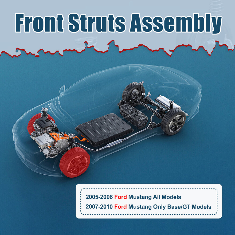 Vextone Front Strut Assembly Kit for 2005 2006 Ford Mustang, 2007 2008 2009 2010 Mustang Only Base/GT – Noise Reduction & Comfort Upgrade – Replaces OEM 172138 (Pair)