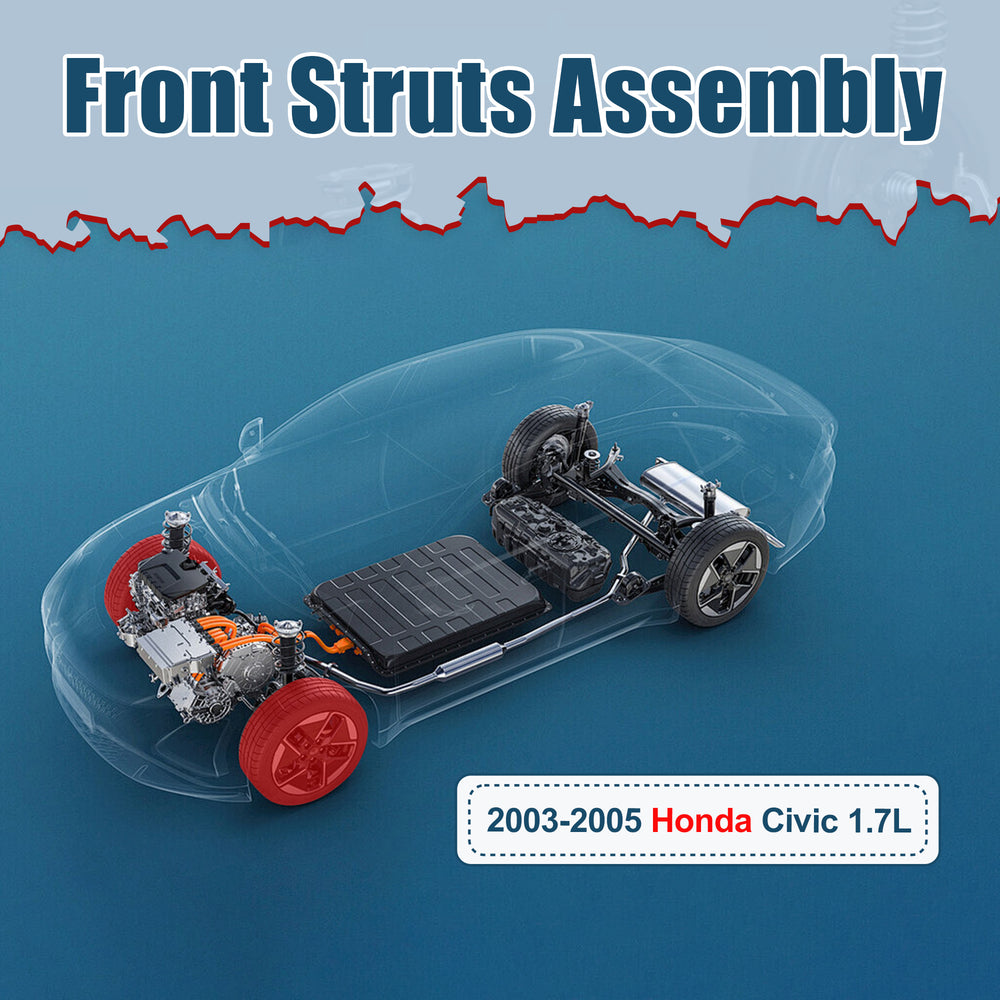 Vextone Front Strut Assembly Kit for 2003 2004 2005 Honda Civic 1.7L – Noise Reduction & Comfort Upgrade – Replaces OEM 172185 172186 (Pair)