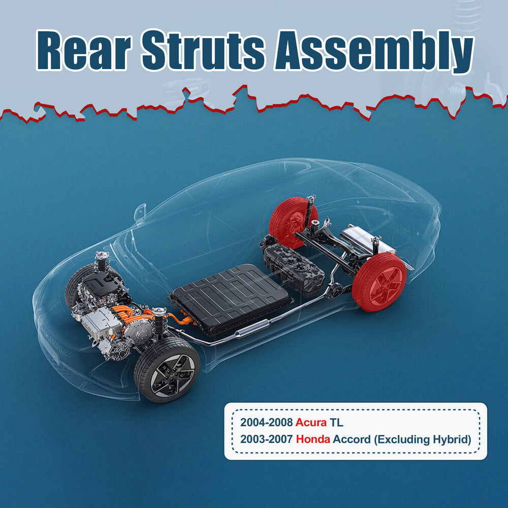 Vextone Rear Strut Assembly Kit for 2003-2007 Honda Accord (Excluding Hybrid) – Noise Reduction & Comfort Upgrade – Replaces OEM 171372 (1PC)