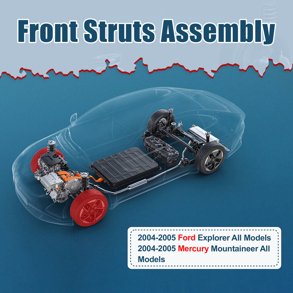Vextone Front Struts Shock Absorbers Coil Spring Assembly Fit for 2004 2005 Ford Explorer, Mercury Mountaineer – Noise Reduction & Comfort Upgrade – Replaces OEM 171398 (1PC)