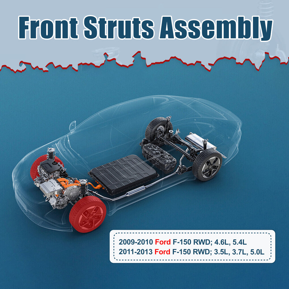 Vextone Front Strut Assembly Kit for 2009 2010 2011 2012 2013 for Ford F-150 RWD – Noise Reduction & Comfort Upgrade – Replaces OEM 171140 (1PC)