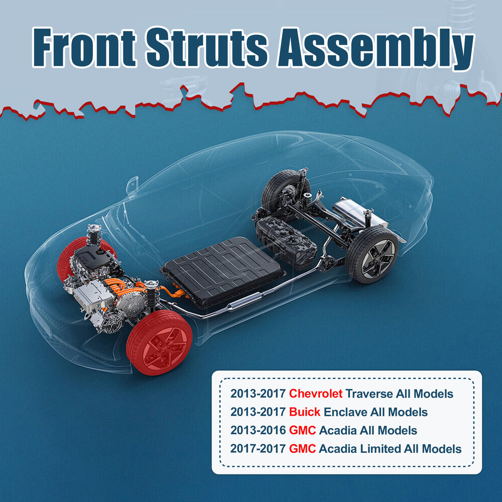 Vextone Front Strut Assembly Kit for 2013-2017 Chevrolet Traverse, Buick Enclave, 2013-2016 GMC Acadia – Noise Reduction & Comfort Upgrade – Replaces OEM 172949 (1PC)