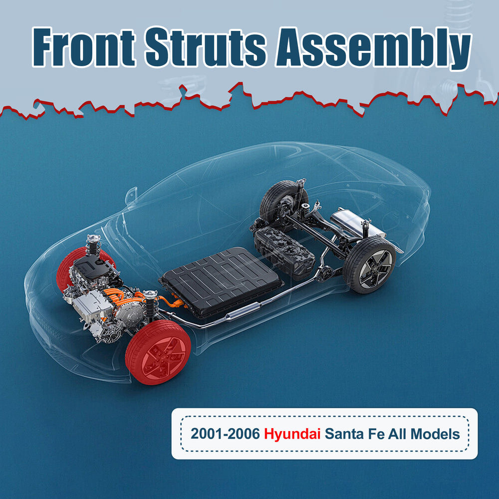 Vextone Front Strut Assembly Kit for 2001-2006 Hyundai Santa Fe – Noise Reduction & Comfort Upgrade – Replaces OEM 171435 171436 (Pair)
