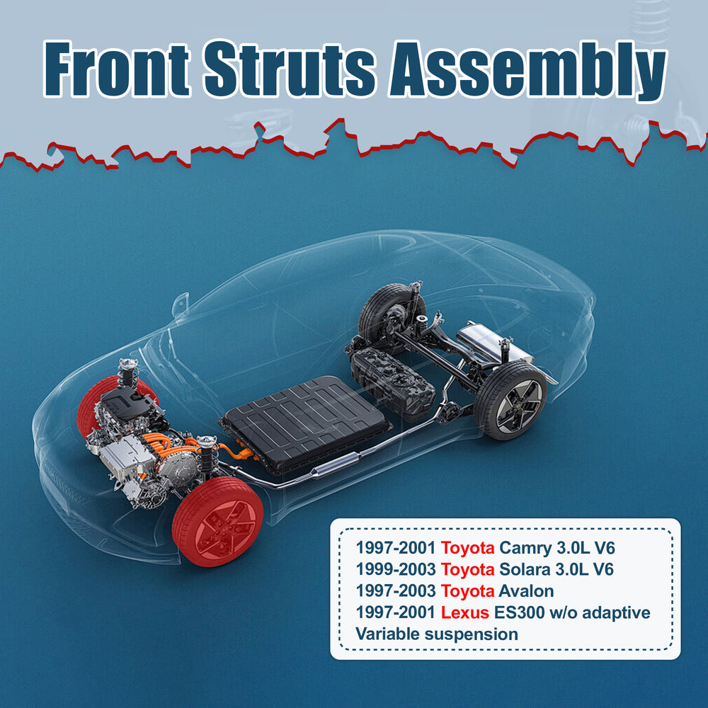 Vextone Front Strut Assembly Kit for 1997-2001 Toyota Camry 3.0L V6, 1997-2003 Toyota Avalon – Noise Reduction & Comfort Upgrade – Replaces OEM 271678 271679 (Pair)