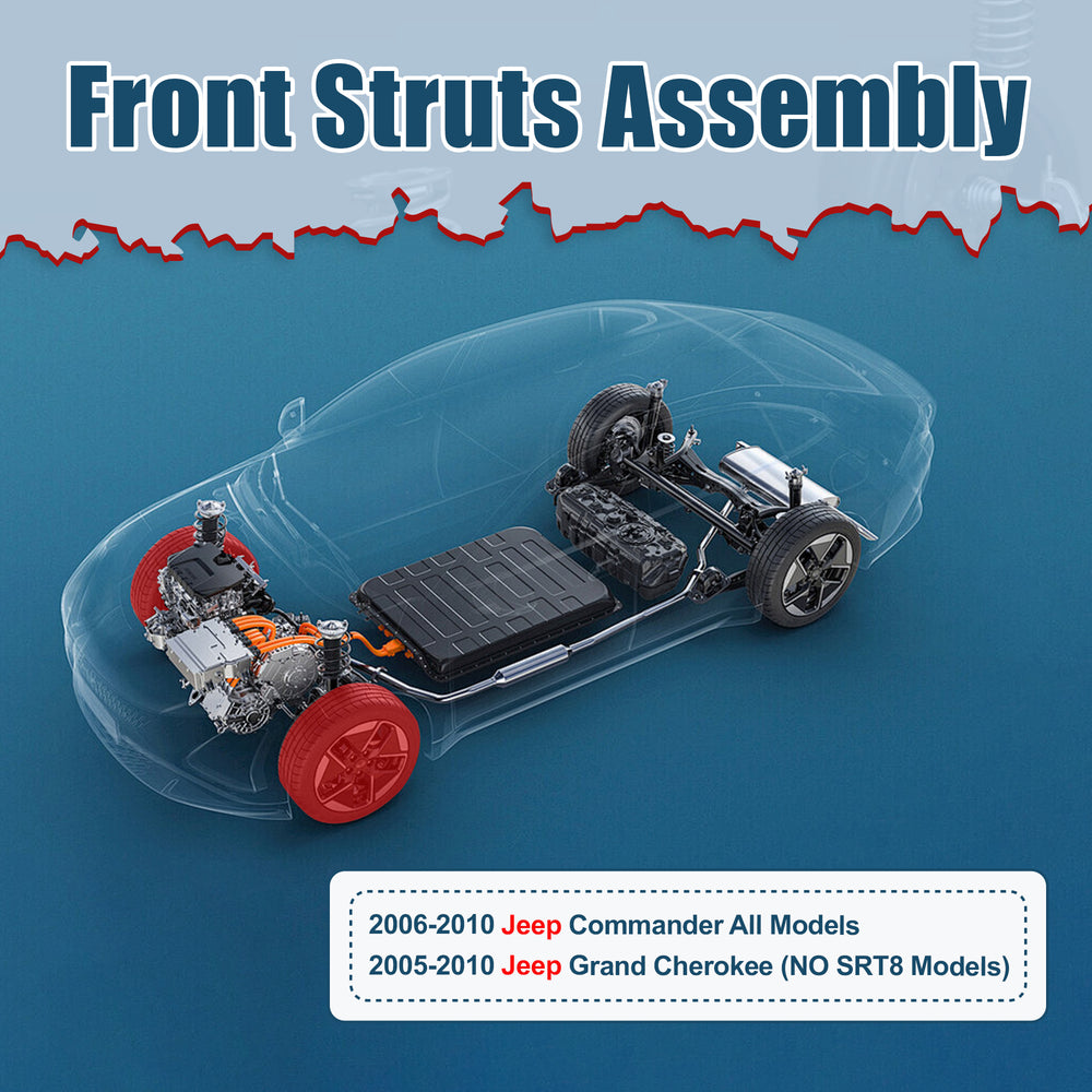 Vextone Front Strut Assembly Kit for 2006-2010 Jeep Commander All Models, for 2005-2010 Grand Cherokee (NO SRT8 Models) – Noise Reduction & Comfort Upgrade – Replaces OEM 171377L 171377R (Pair)