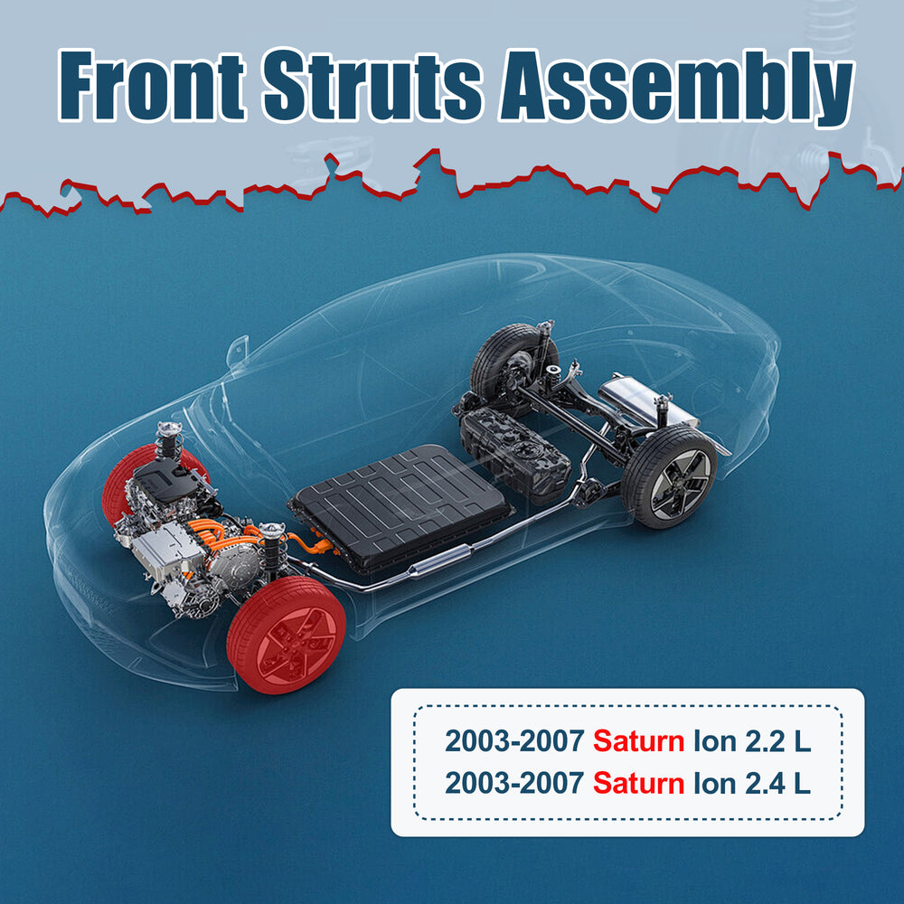 Vextone Front Strut Assembly Kit for 2003 2004 2005 2006 2007 Saturn Ion 2.2L 2.4L – Noise Reduction & Comfort Upgrade – Replaces OEM 172203 (1PC)