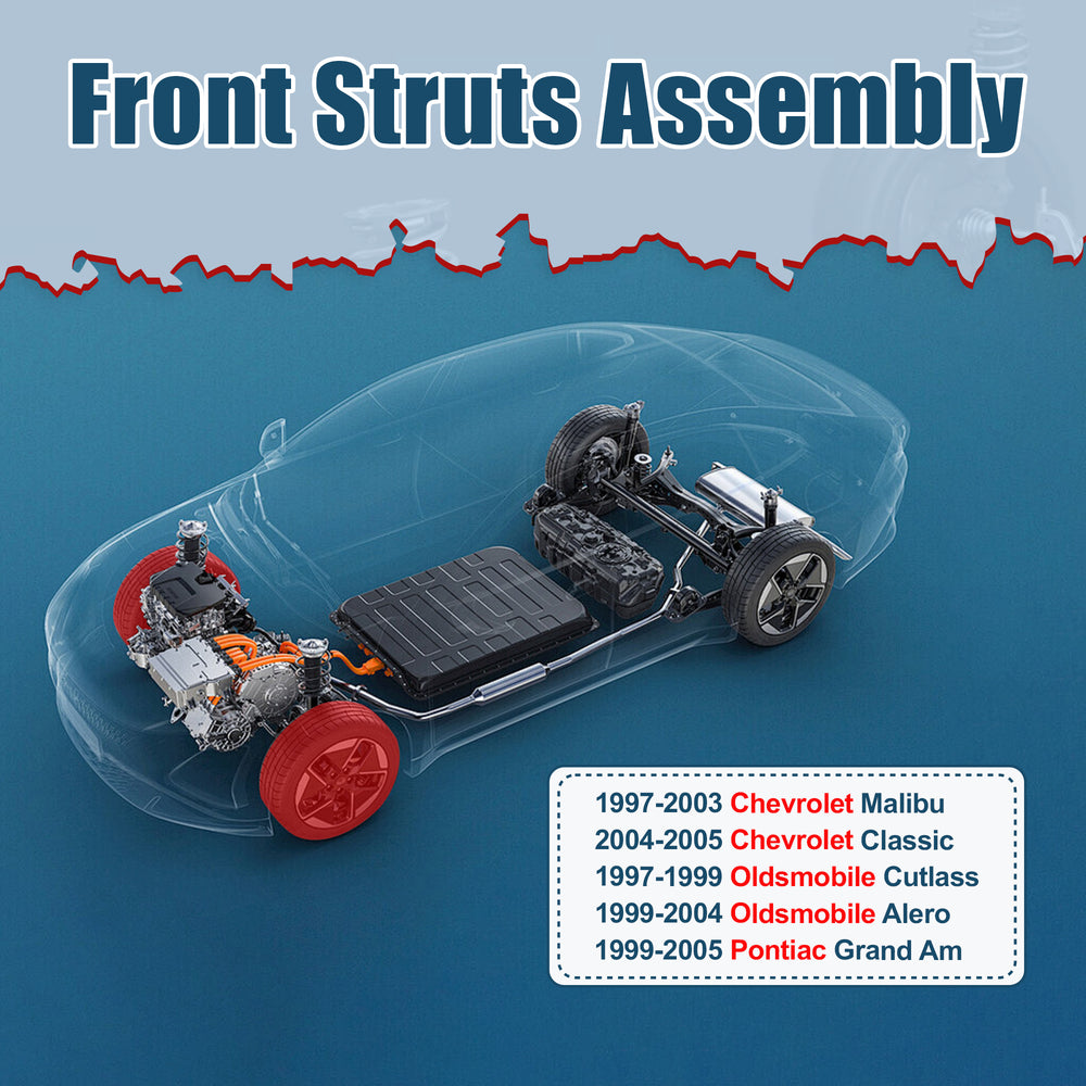 Vextone Front Strut Assembly Kit for Chevrolet Chevy Malibu 1997 1998 1999 2000 2001 2002 2003 – Noise Reduction & Comfort Upgrade – Replaces OEM 171672 (Pair)