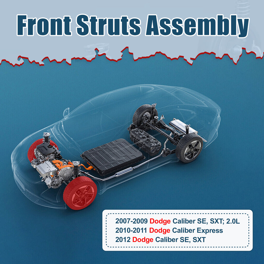 Vextone Front Strut Assembly Kit for 2007 2008 2009 Dodge Caliber 2.0L SE/SXT, 2010 2011 Caliber Express, 2012 Caliber SE/SXT – Noise Reduction & Comfort Upgrade – Replaces OEM 172367 172368 (Pair)
