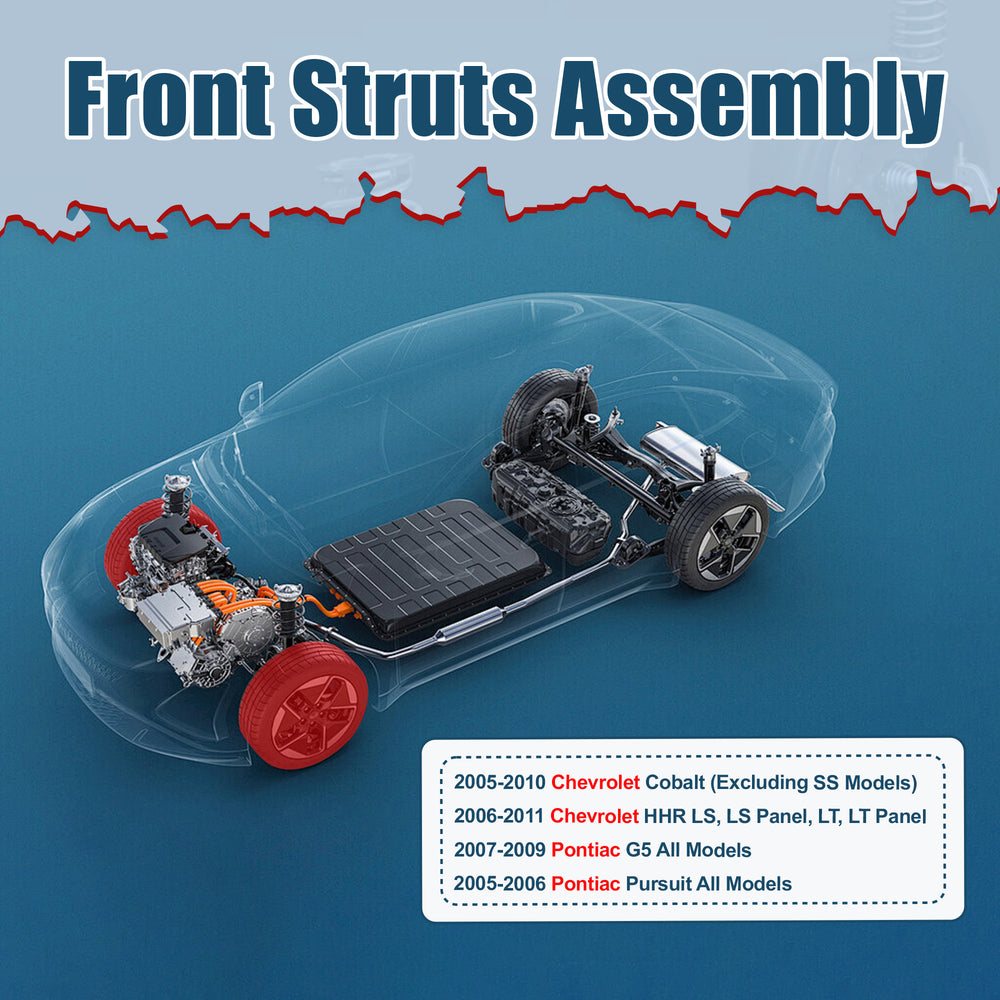 Vextone Front Strut Assembly Kit for 2005-2010 Chevrolet Chevy Cobalt (Exclude SS Models) 2006-2011 Chevrolet HHR LS,LS Panel, LT, LT Panel – Noise Reduction & Comfort Upgrade – Replaces OEM 172179L 172179R (Pair)