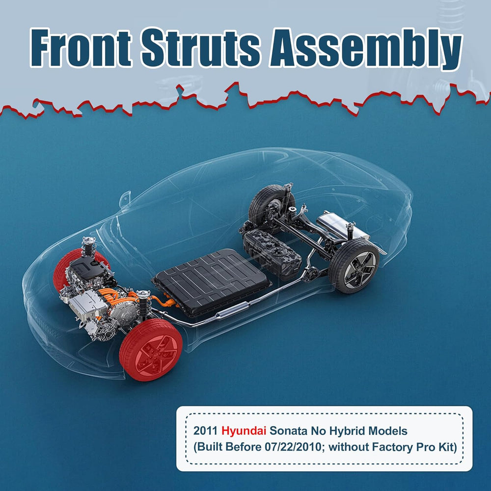 Vextone Front Strut Assembly Kit for 2011 Hyundai Sonata, No Hybrid Models – Noise Reduction & Comfort Upgrade – Replaces OEM 172585 172586 (Pair)