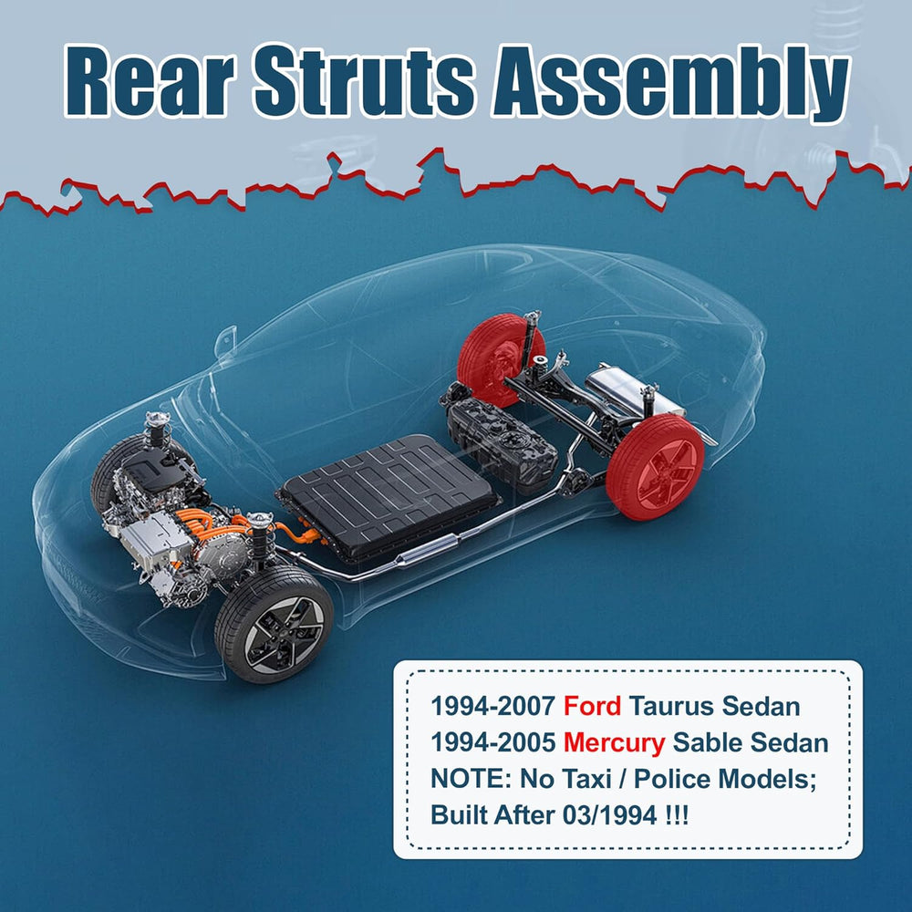 Vextone Rear Strut Assembly Kit for 1994-2007 Ford Taurus Sedan Models (Excluding Taxi/Police Models) – Noise Reduction & Comfort Upgrade – Replaces OEM 171616 (1PC)