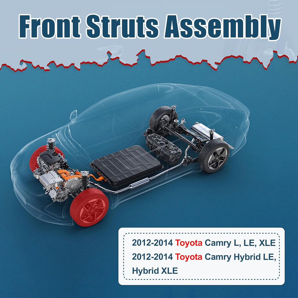 Vextone Front Strut Assembly Kit for 2012 2013 2014 Toyota Camry L, LE, XLE, Hybrid LE, Hybrid XLE – Noise Reduction & Comfort Upgrade – Replaces OEM 172940 172941 (Pair)