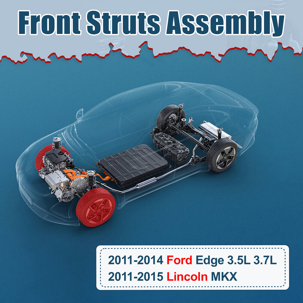 Vextone Front Strut Assembly Kit for 2011-2014 Ford Edge 3.5L&3.7L – Noise Reduction & Comfort Upgrade – Replaces OEM 182888 182889 (Pair)