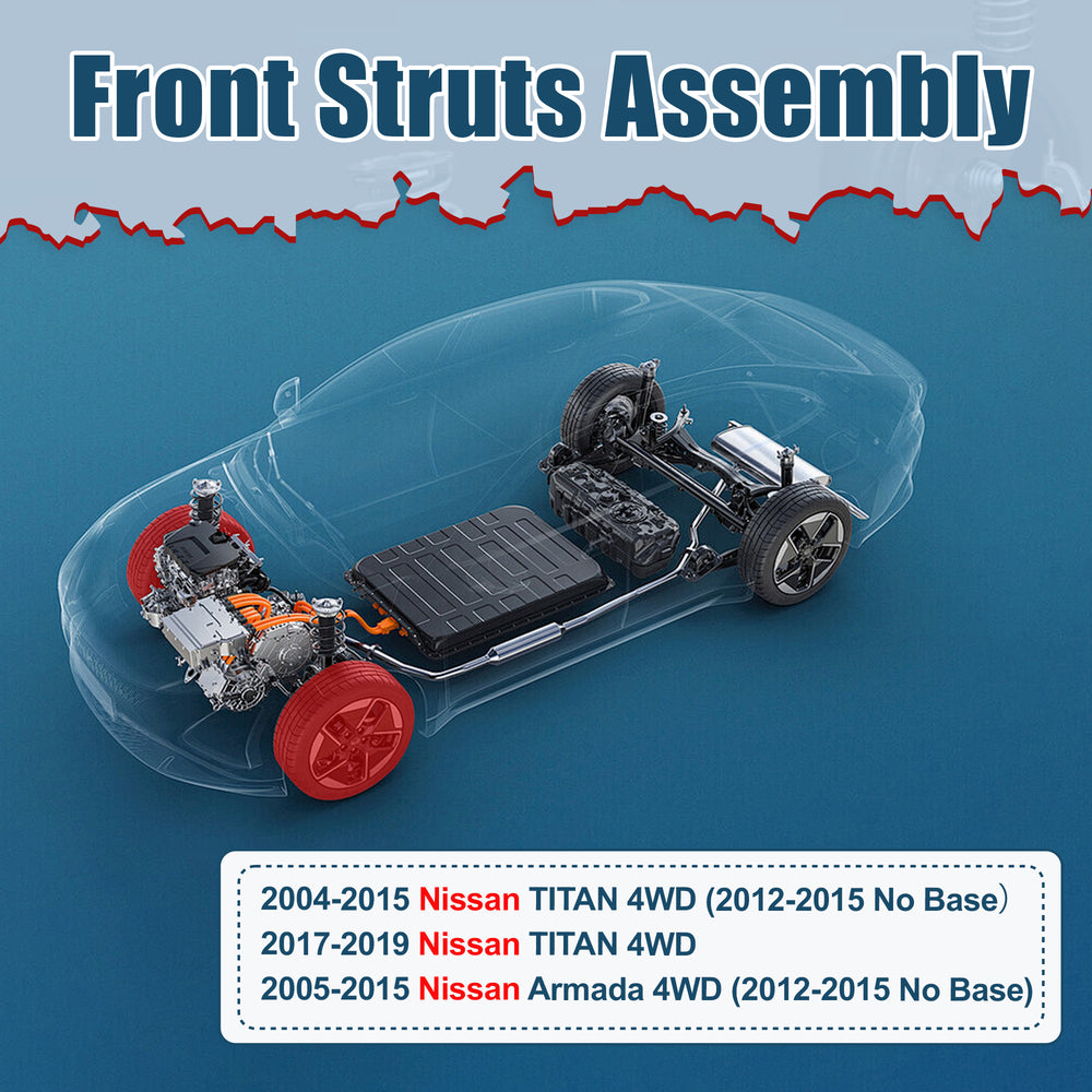 Vextone Front Struts Shock Absorbers Coil Spring Assembly Fit for 2004-2015 & 2017-2019 Nissan TITAN 4WD (NO 2012-2015 Base) – Noise Reduction & Comfort Upgrade – Replaces OEM 171358 (1PC)