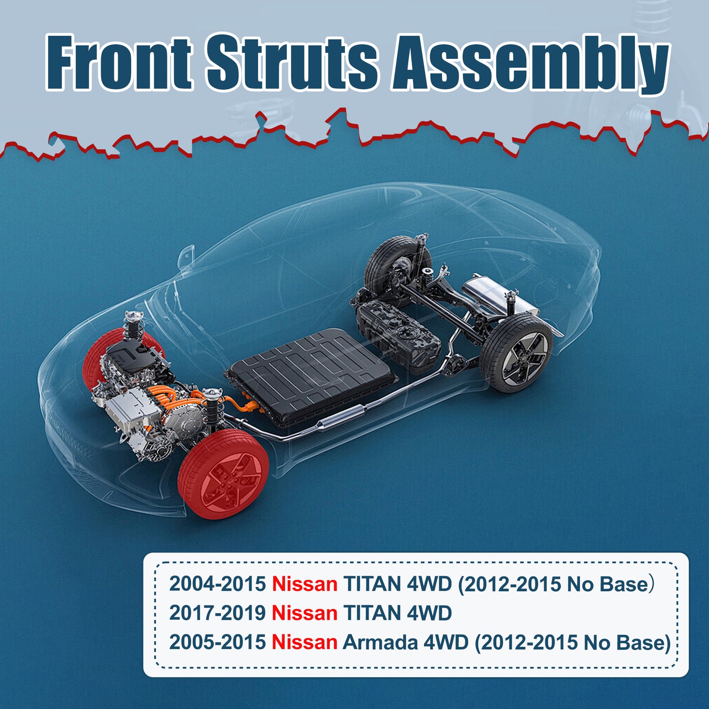 Vextone Front Struts Shock Absorbers Coil Spring Assembly Fit for 2004-2015 & 2017-2019 Nissan TITAN 4WD (NO 2012-2015 Base) – Noise Reduction & Comfort Upgrade – Replaces OEM 171358 (1PC)