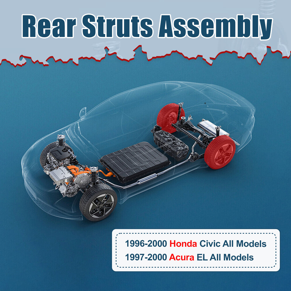 Vextone Rear Struts Shock Absorbers Coil Spring Assembly Fit for Honda Civic 1996 1997 1998 1999 2000 – Noise Reduction & Comfort Upgrade – Replaces OEM 171292 (Pair)