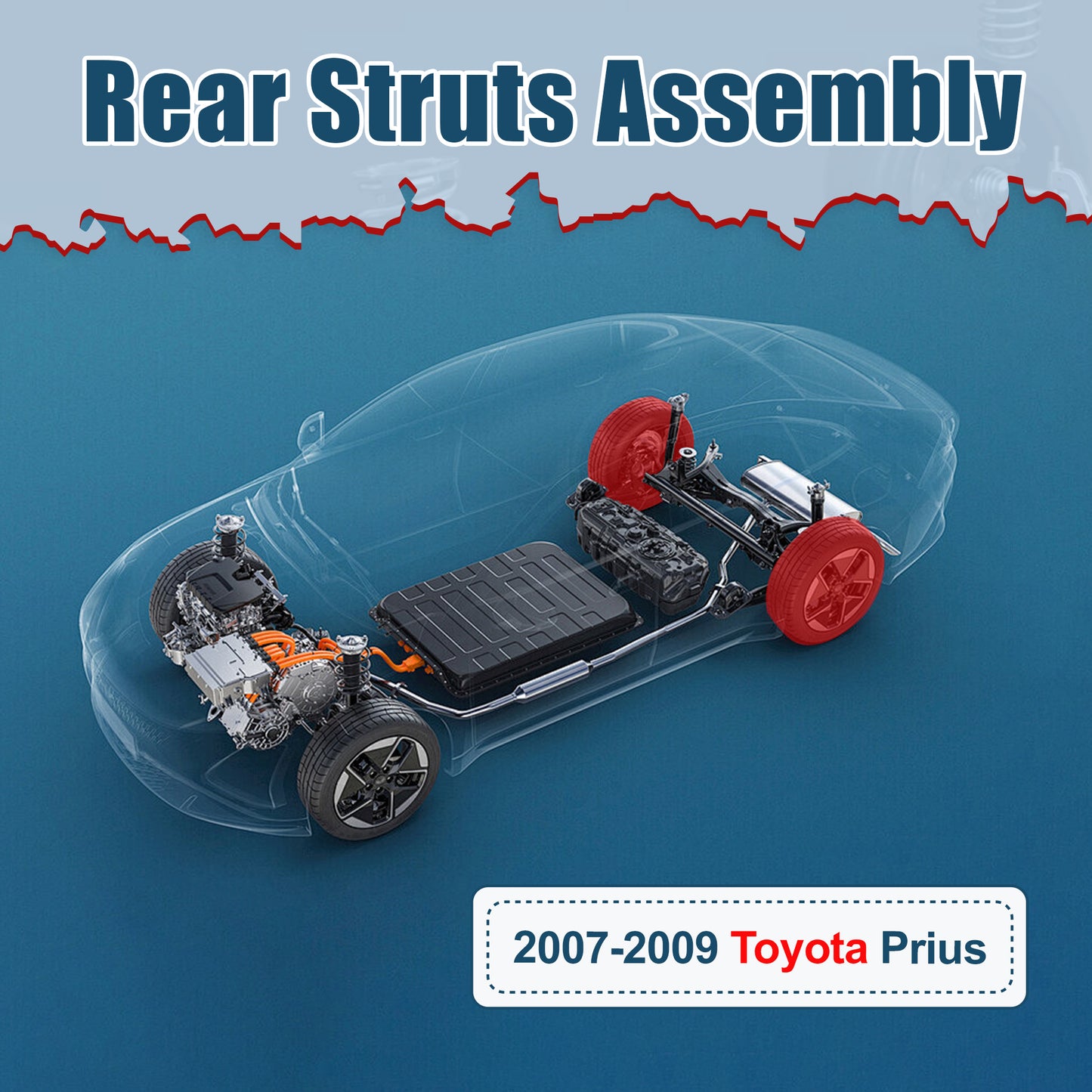 Vextone Rear Strut Assembly Kit for 2007 2008 2009 Toyota Prius – Noise Reduction & Comfort Upgrade – Replaces OEM 272394L/R (Pair)