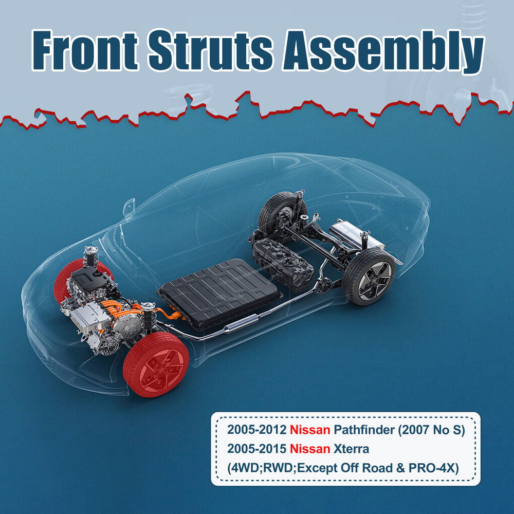 Vextone Front Struts Shock Absorbers Coil Spring Assembly Fit for Nissan Pathfinder 2005-2012 (2007 No S), Xterra 2005-2015 – Noise Reduction & Comfort Upgrade – Replaces OEM 171103 (Pair)