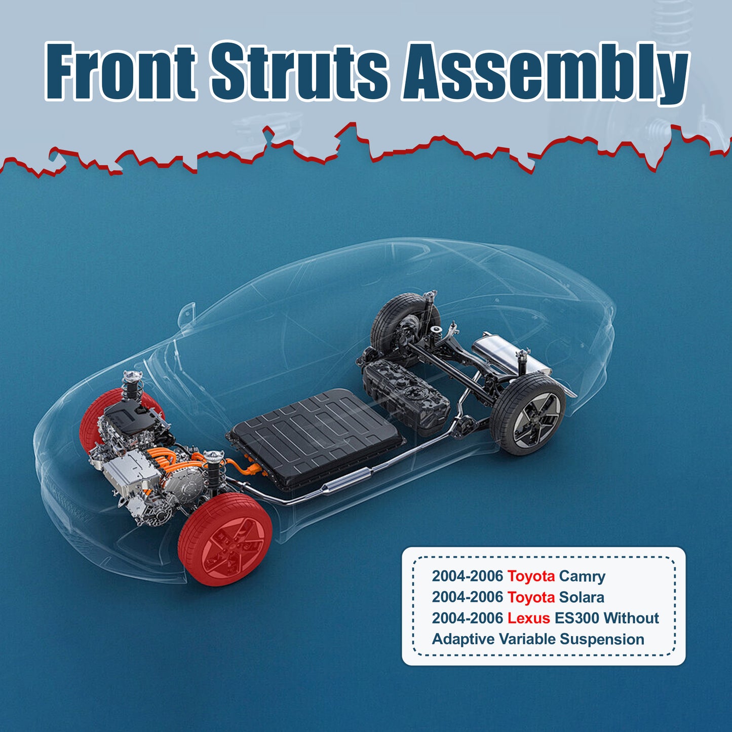 Vextone Front Strut Assembly Kit for 2004 2005 2006 Toyota Camry, Toyota Solara, Lexus ES300 – Noise Reduction & Comfort Upgrade – Replaces OEM 172206 172205 (Pair)