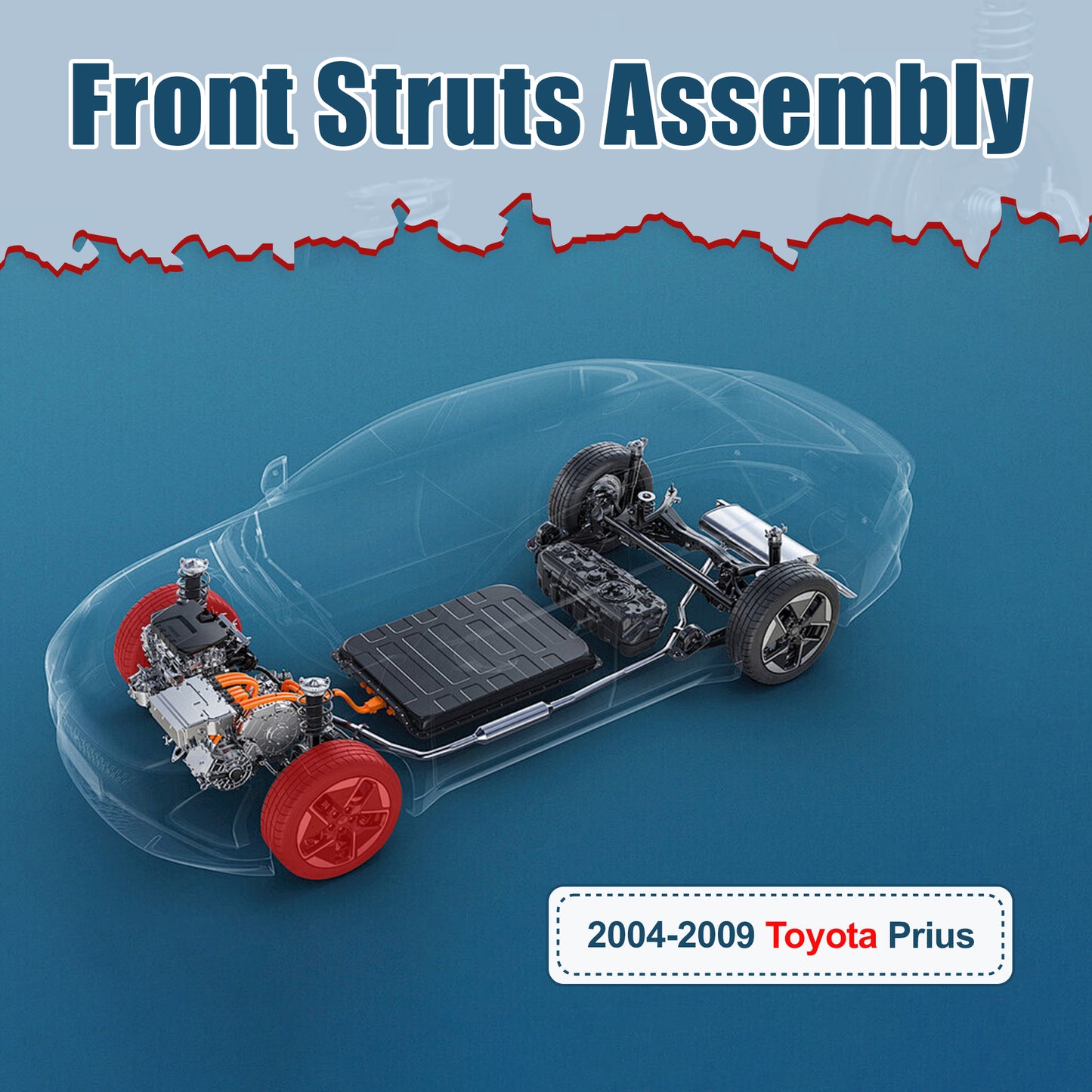 Vextone Front Strut Assembly Kit for Toyota Prius 2004 2005 2006 2007 2008 2009 – Noise Reduction & Comfort Upgrade – Replaces OEM 172357 172358 (Pair)