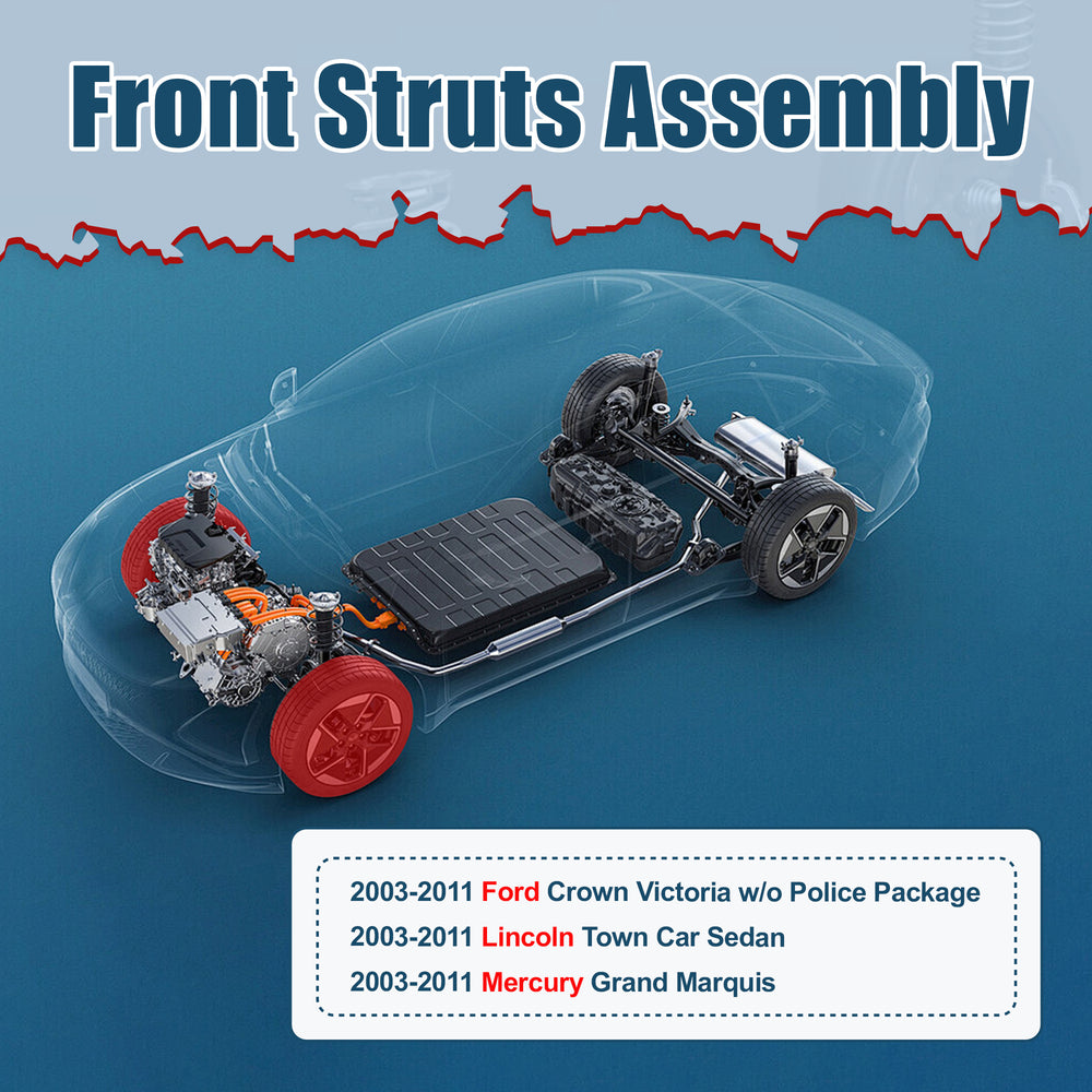 Vextone Front Struts Shock Absorbers Coil Spring Assembly Fit for 2003-2011 Ford Crown Victoria, Lincoln Town Car Sedan – Noise Reduction & Comfort Upgrade – Replaces OEM 171346 (Pair)