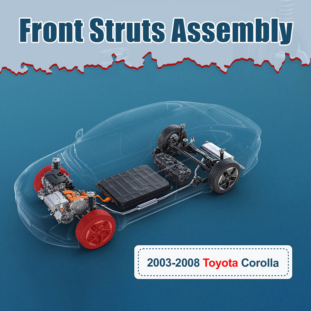 Vextone Front Strut Assembly Kit for  2003 2004 2005 2006 2007 2008 Toyota Corolla – Noise Reduction & Comfort Upgrade – Replaces OEM 172114 172115 (Pair)