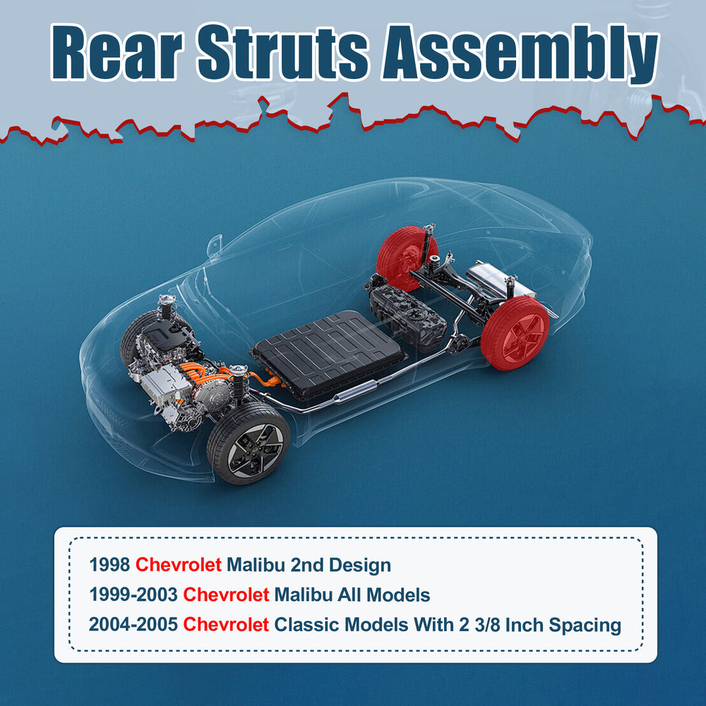 Vextone Rear Struts Shock Absorbers Coil Spring Assembly Fit for 1998-2003 Chevrolet Chevy Malibu, 2004 2005 Chevrolet Classic – Noise Reduction & Comfort Upgrade – Replaces OEM 171686 (1PC)