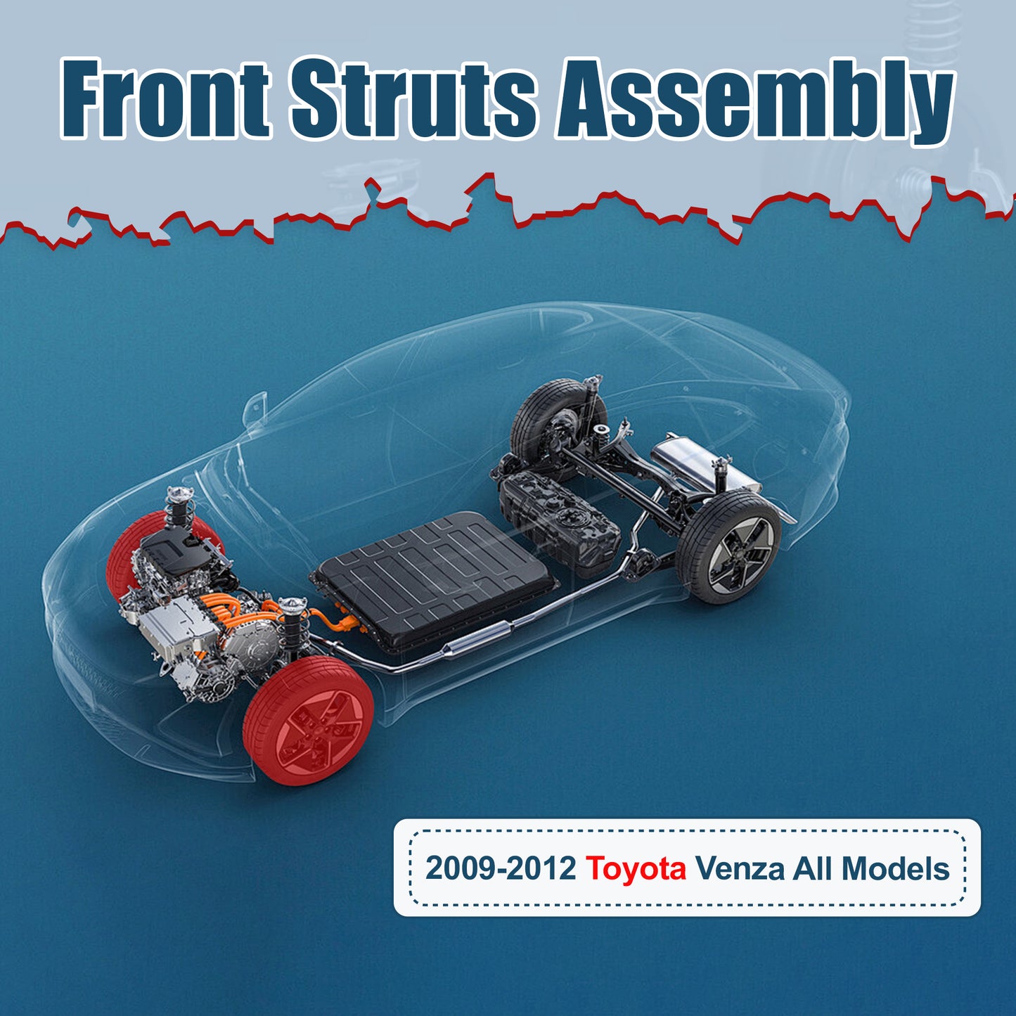 Vextone Front Strut Assembly Kit for Toyota Venza 2009 2010 2011 2012 – Noise Reduction & Comfort Upgrade – Replaces OEM 172962 172963 (Pair)