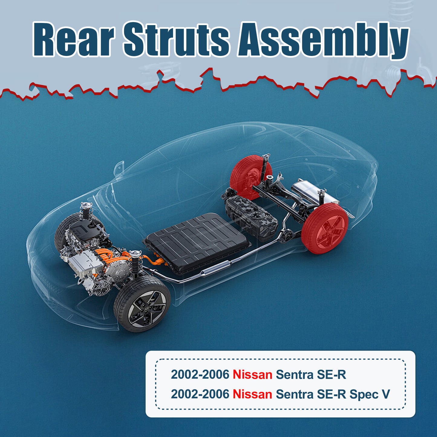 Vextone Rear Struts Shock Absorbers Coil Spring Assembly Fit for 2002-2006 Nissan Sentra SE-R/SE-R Spec V – Noise Reduction & Comfort Upgrade – Replaces OEM 171359 (Pair)