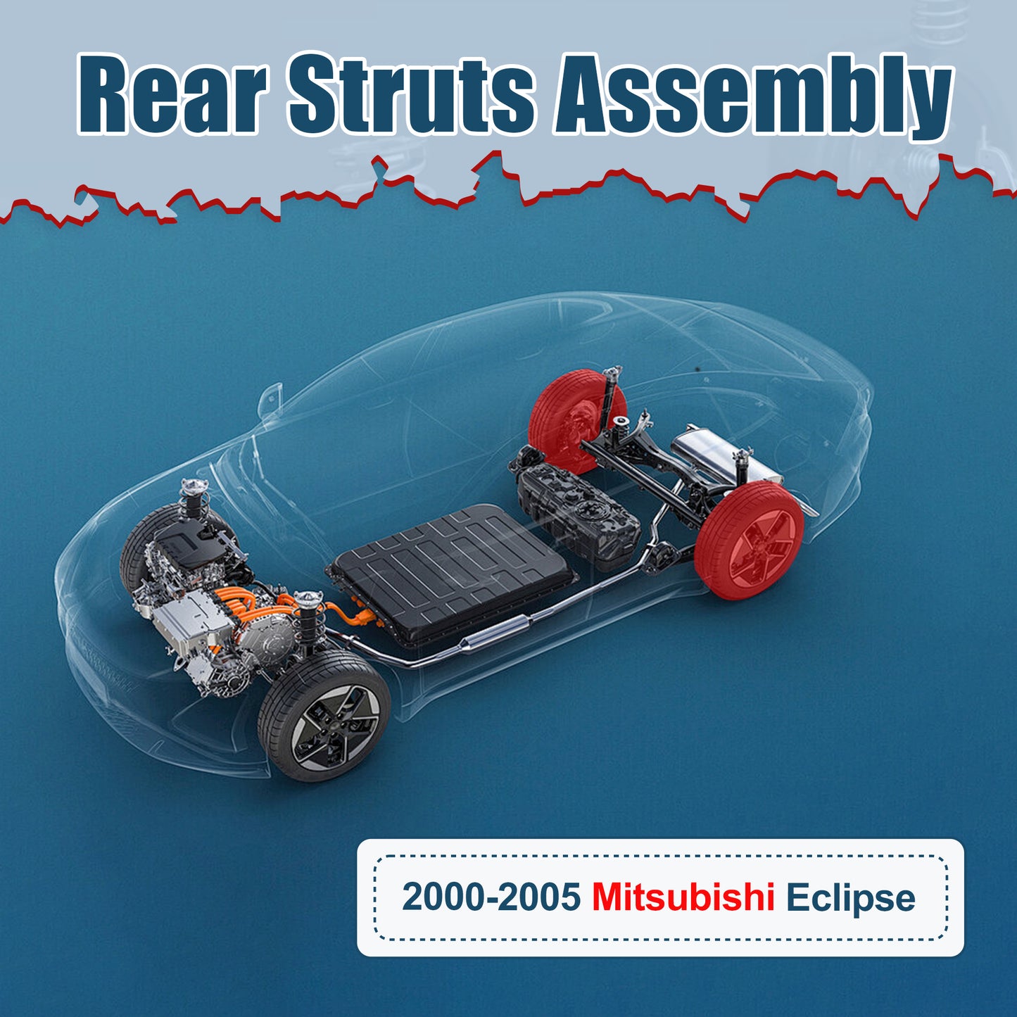 Vextone Rear Struts Shock Absorbers Coil Spring Assembly Fit for 2000 2001 2002 2003 2004 2005 Mitsubishi Eclipse – Noise Reduction & Comfort Upgrade – Replaces OEM 271276 (1PC)