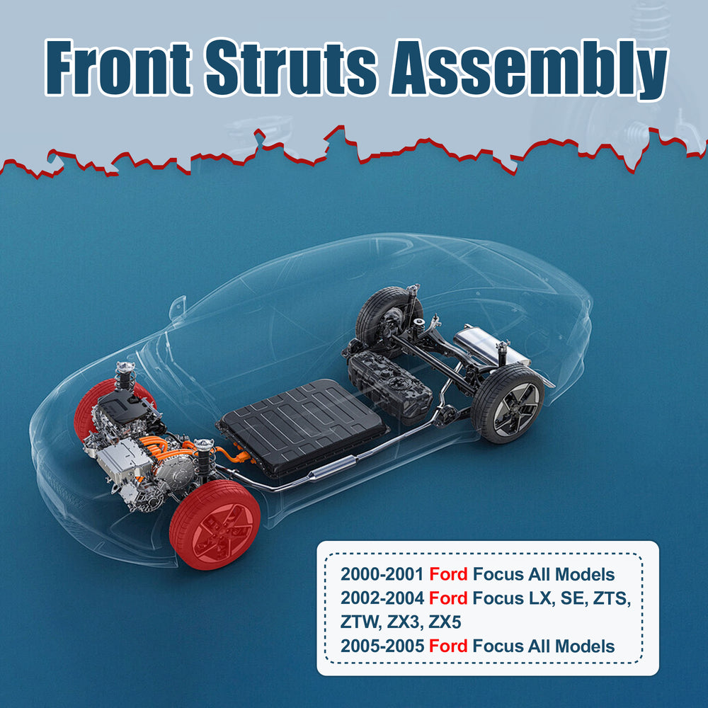 Vextone Front Strut Assembly Kit for Ford Focus 2000 2001 2002 2003 2004 2005 – Noise Reduction & Comfort Upgrade – Replaces OEM 171504 171505 (Pair)