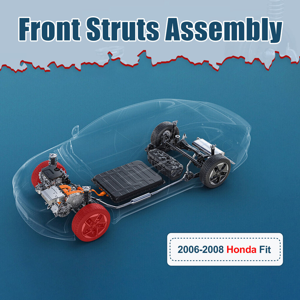 Vextone Front Strut Assembly Kit for 2006 2007 2008 Honda Fit – Noise Reduction & Comfort Upgrade – Replaces OEM 11411 11412 (Pair)