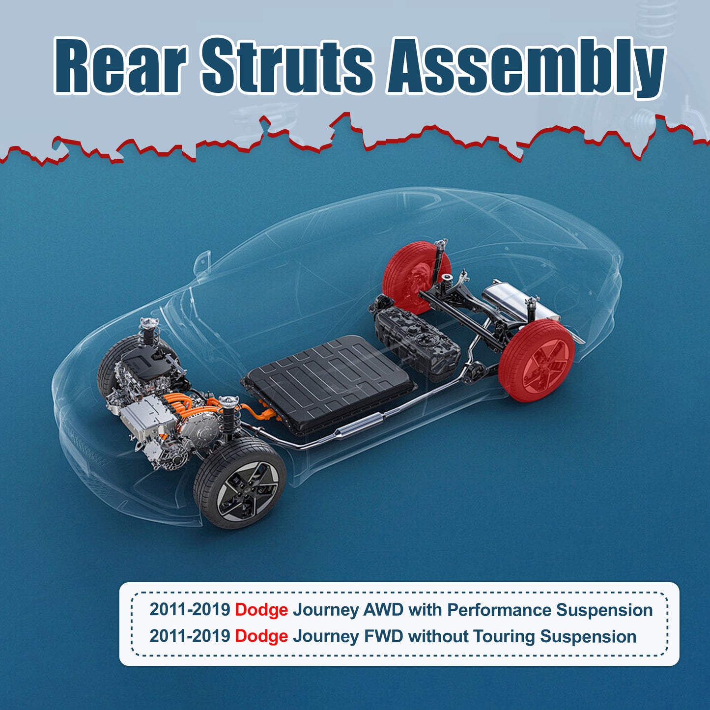 Vextone Rear Struts Shock Absorbers Coil Spring Assembly Fit for 2011-2019 for Dodge Journey – Noise Reduction & Comfort Upgrade – Replaces OEM 272896 (1PC)